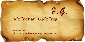 Hörcher György névjegykártya