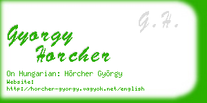 gyorgy horcher business card